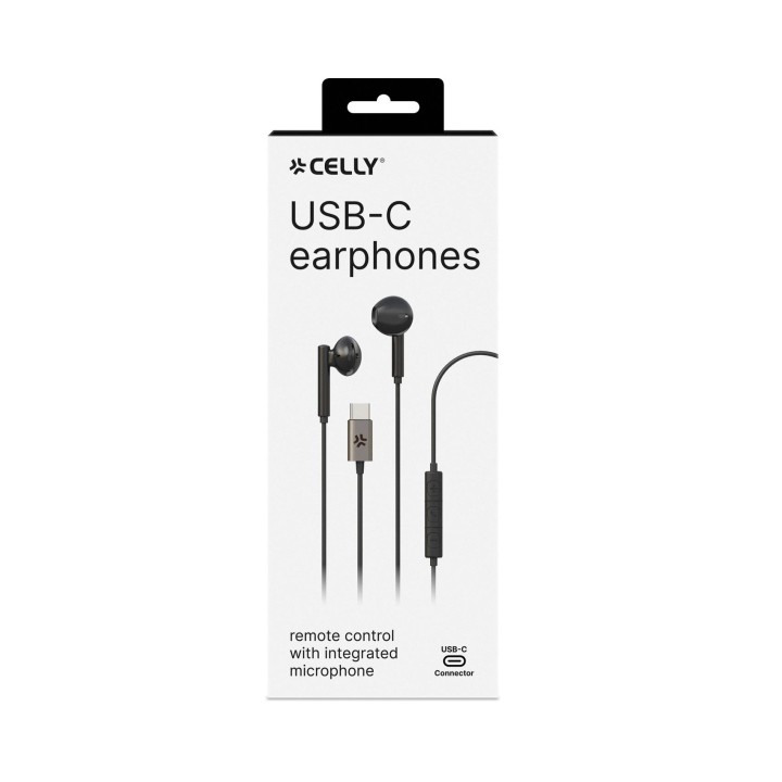 Auriculares CELLY Intraural USB-C Negro (UP1100TYPECBK)