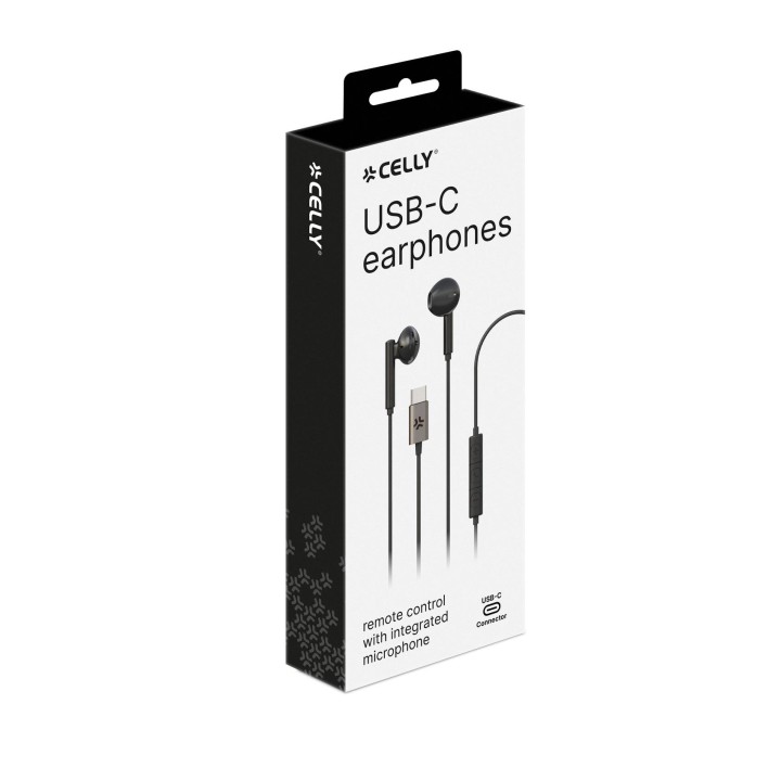 Auriculares CELLY Intraural USB-C Negro (UP1100TYPECBK)