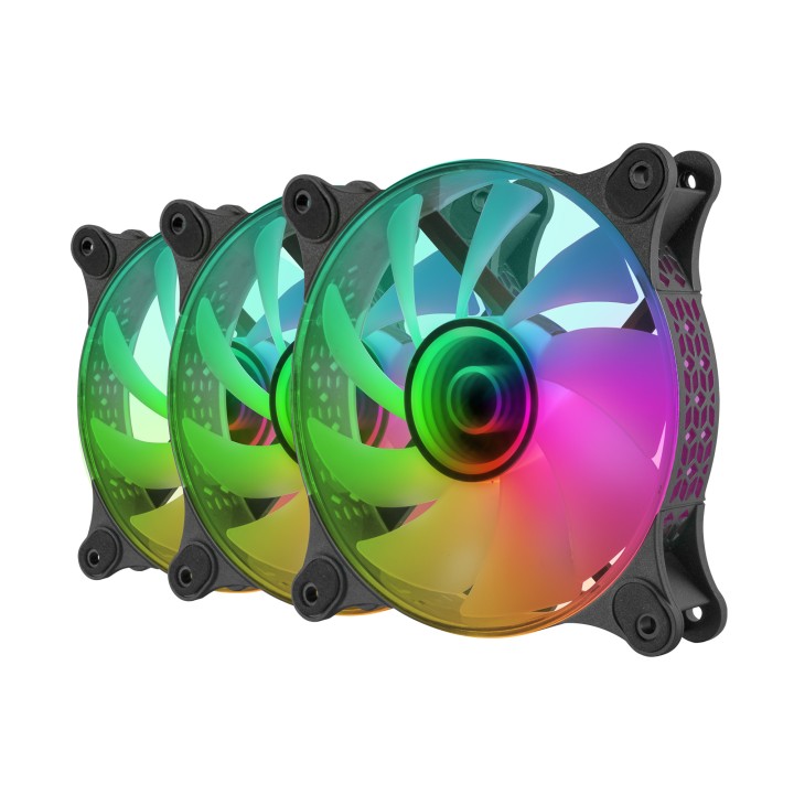 Ventilador Mars Gaming 120mm ARGB Kit 3 Negro (MF3DKIT)
