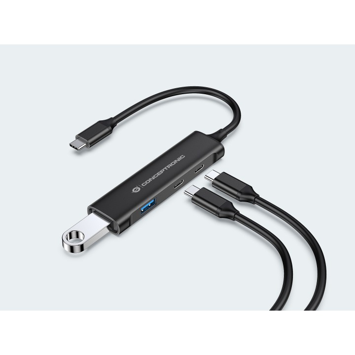 Hub CONCEPTRONIC USB-C a 4xUSB-A/C Negro (HUBBIES12B)