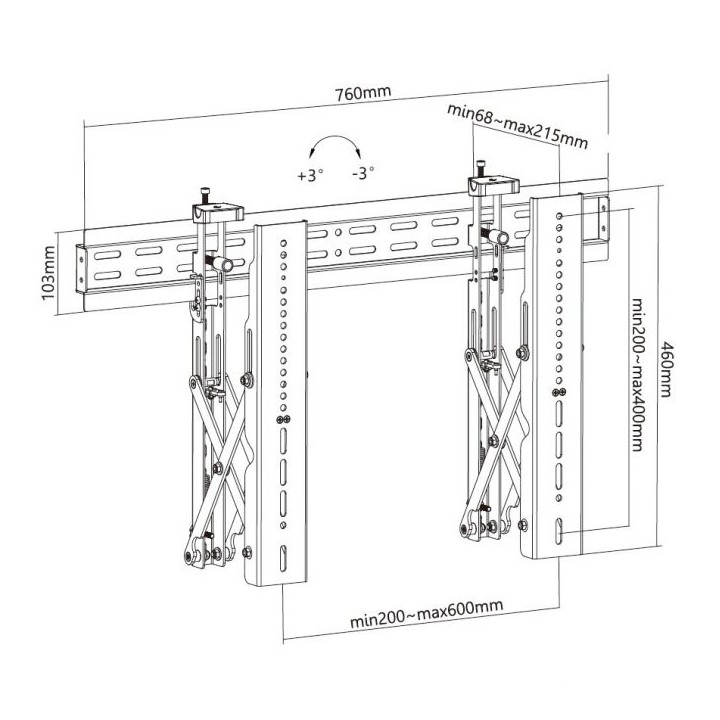 Soporte de Pared EQUIP 37"-70" 45Kg Negro (EQ650351)