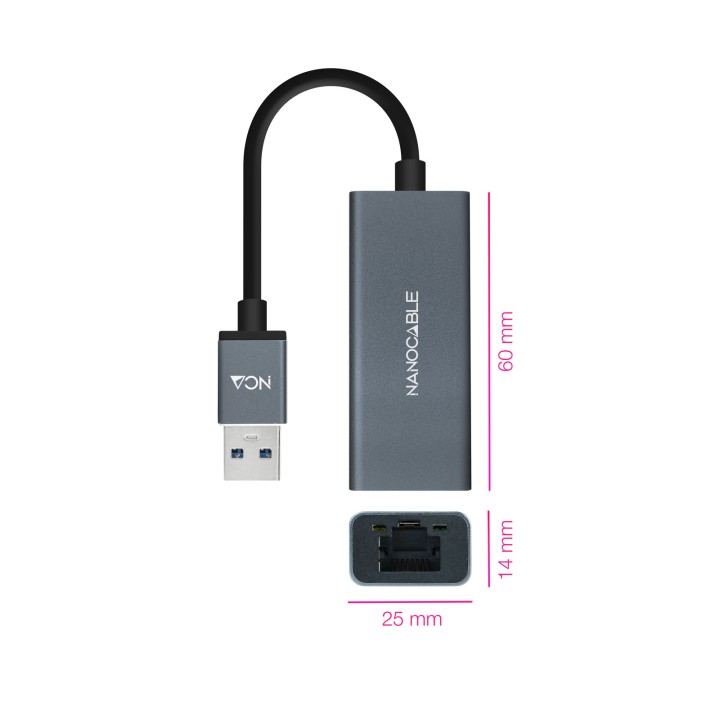 Adaptador Nanocable USB 3.0 a RJ45 Gris (10.03.0405)