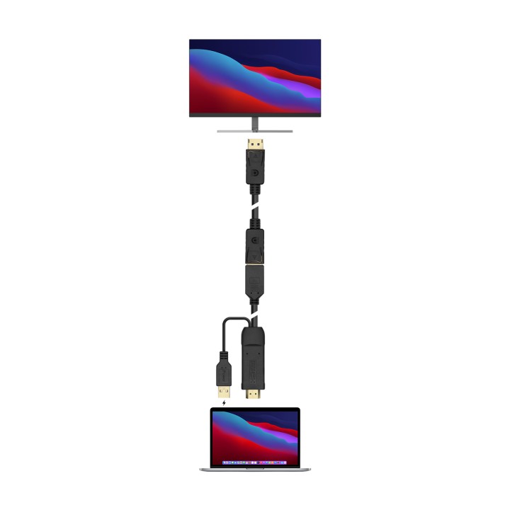 Adaptador AISENS HDMI/M a USB/M DP/H Negro (A122-0642)
