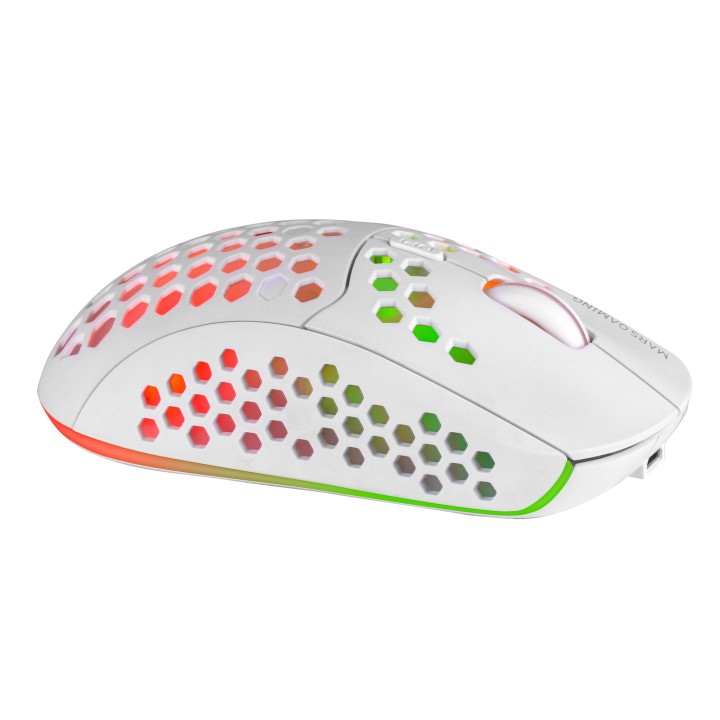 Ratón Mars Gaming RGB RF 2.4GHz 3200dpi Blanco (MMW3W)