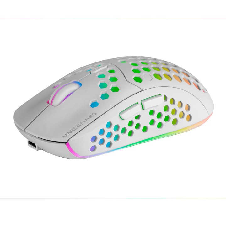 Ratón Mars Gaming RGB RF 2.4GHz 3200dpi Blanco (MMW3W)