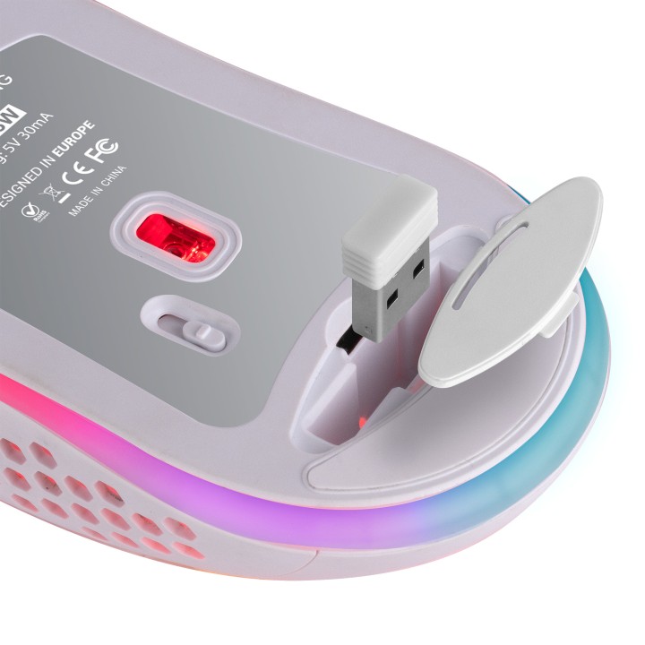 Ratón Mars Gaming RGB RF 2.4GHz 3200dpi Blanco (MMW3W)