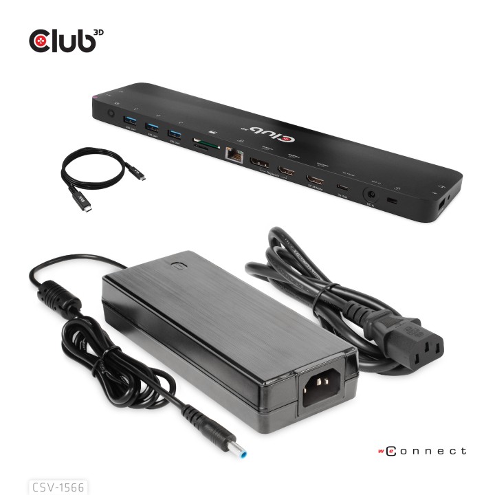 Docking Club 3D USB-C a 4xUSB-A/2xHDMI Negro (CSV-1566)