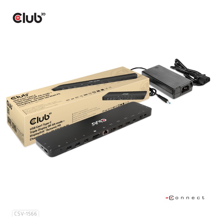 Docking Club 3D USB-C a 4xUSB-A/2xHDMI Negro (CSV-1566)
