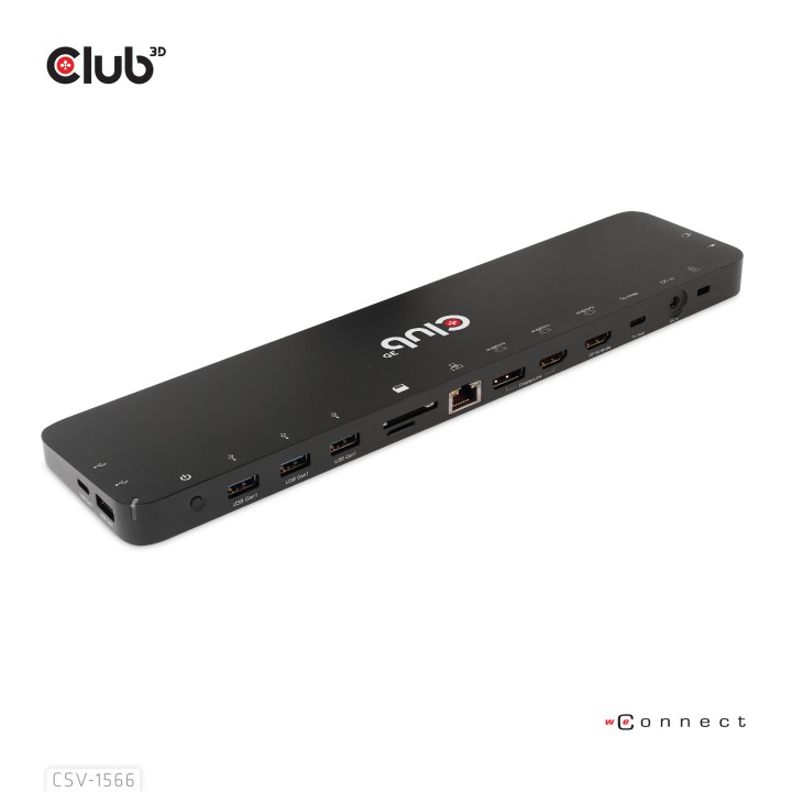 Docking Club 3D USB-C a 4xUSB-A/2xHDMI Negro (CSV-1566)