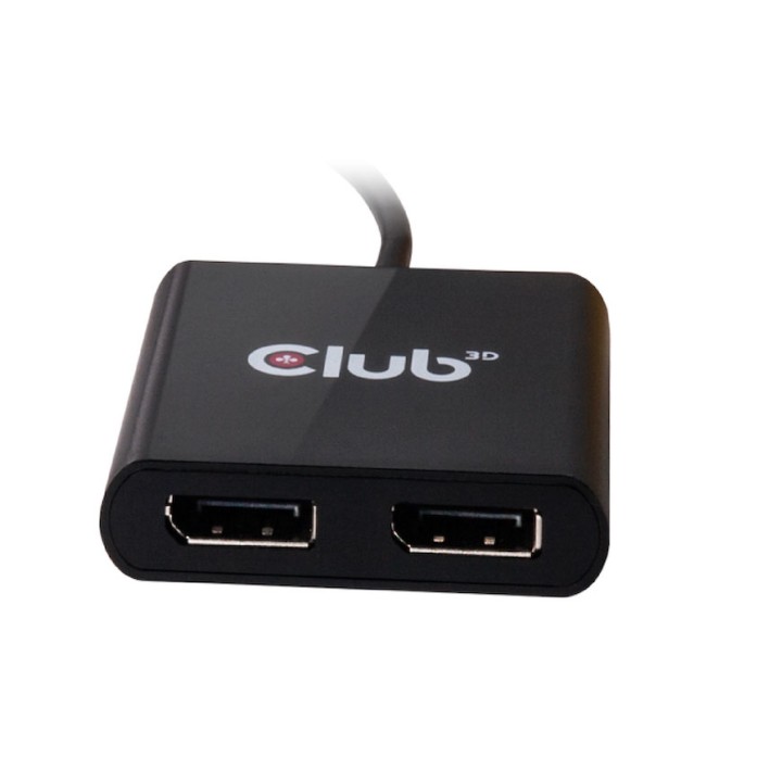 Adaptador Club 3D USB-C a 2xDP FHD Negro (CSV-1545)