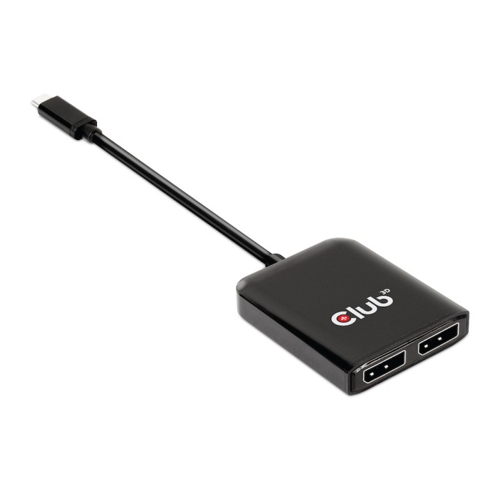 Adaptador Club 3D USB-C a 2xDP 4K M/H Negro (CSV-1555)