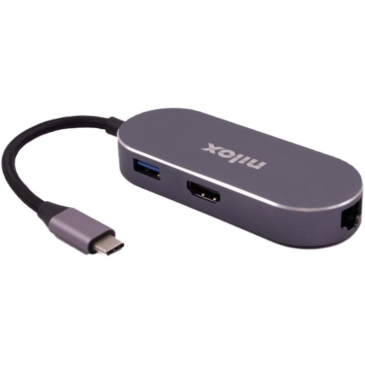 Docking NILOX USB-C a 3xUSB-A/HDMI/RJ45 (NXDSUSBC02)