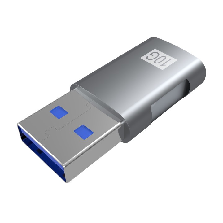 Adaptador AISENS USB-A/M a USB-C/H Gris (A108-0655)