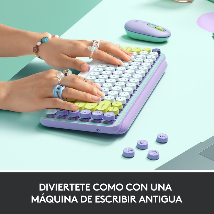 Teclado LOGITECH POP Keys RF BT 5.1 Emojis (920-010729)