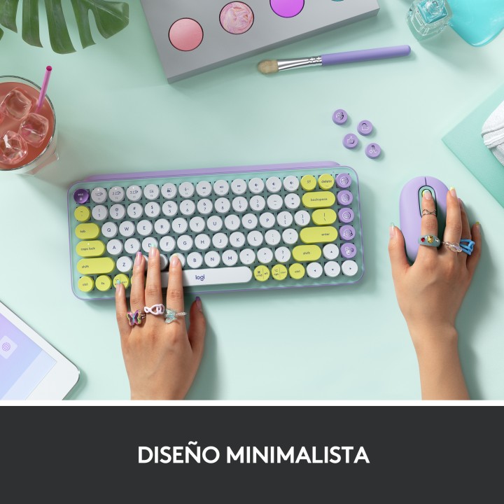 Teclado LOGITECH POP Keys RF BT 5.1 Emojis (920-010729)