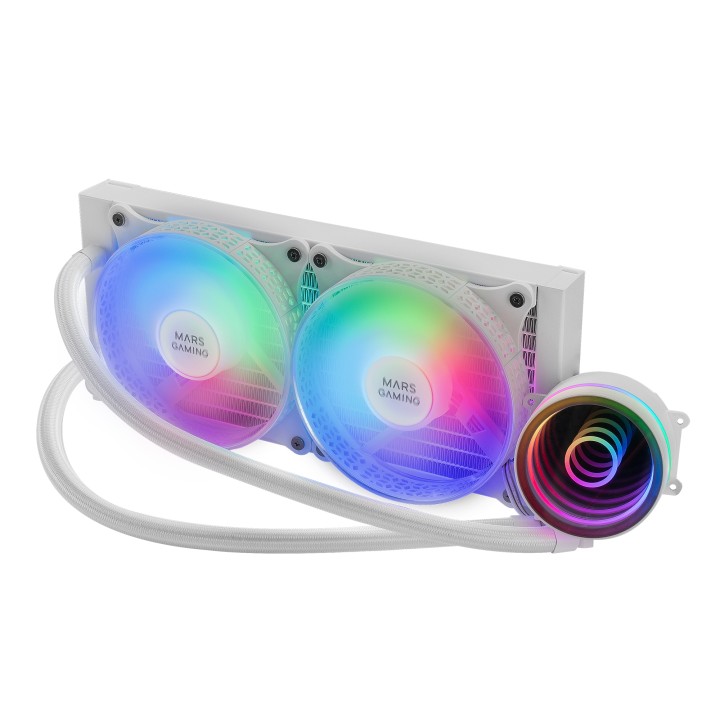 Ref. Líq. CPU Mars Gaming 400W FRGB Blanca (MLONE240W)