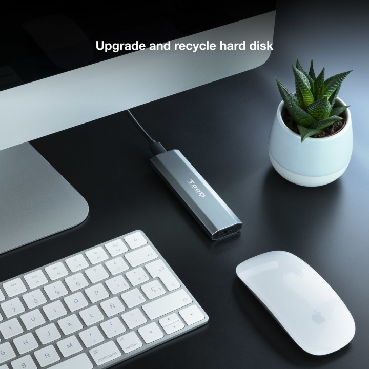 Caja TooQ SSD M.2/PCIe USB-C 3.0 Gris (TQE-2223G)