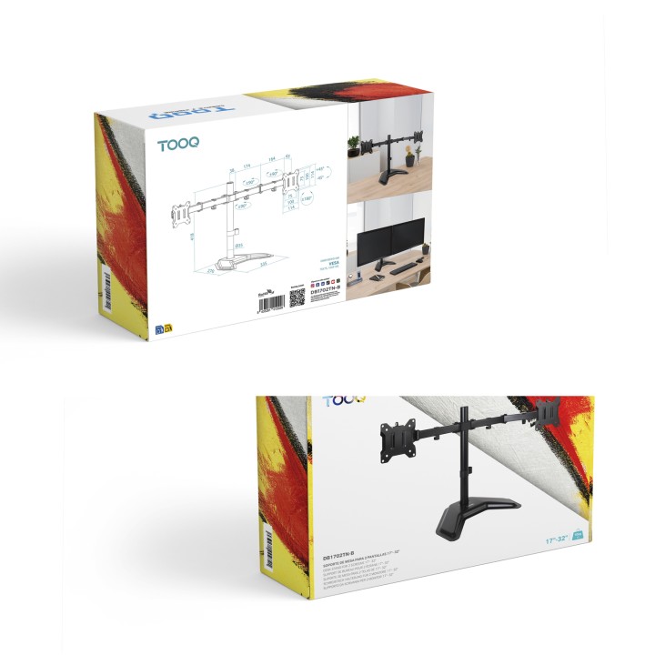 Soporte de Mesa TooQ 17"-32" Gira/Inclina (DB1702TN-B)