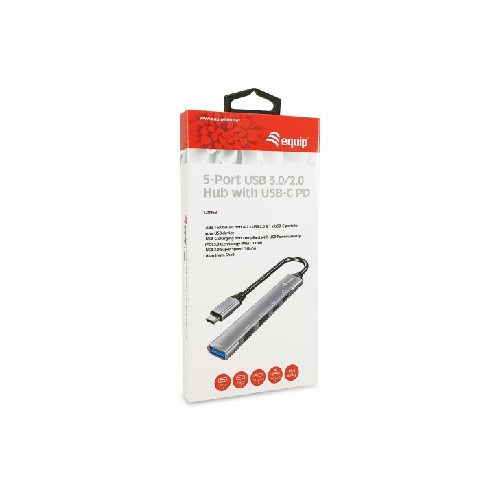 Hub EQUIP USB-C a 2xUSB 2.0 1xUSB-A 2xUSB-C (EQ128962)