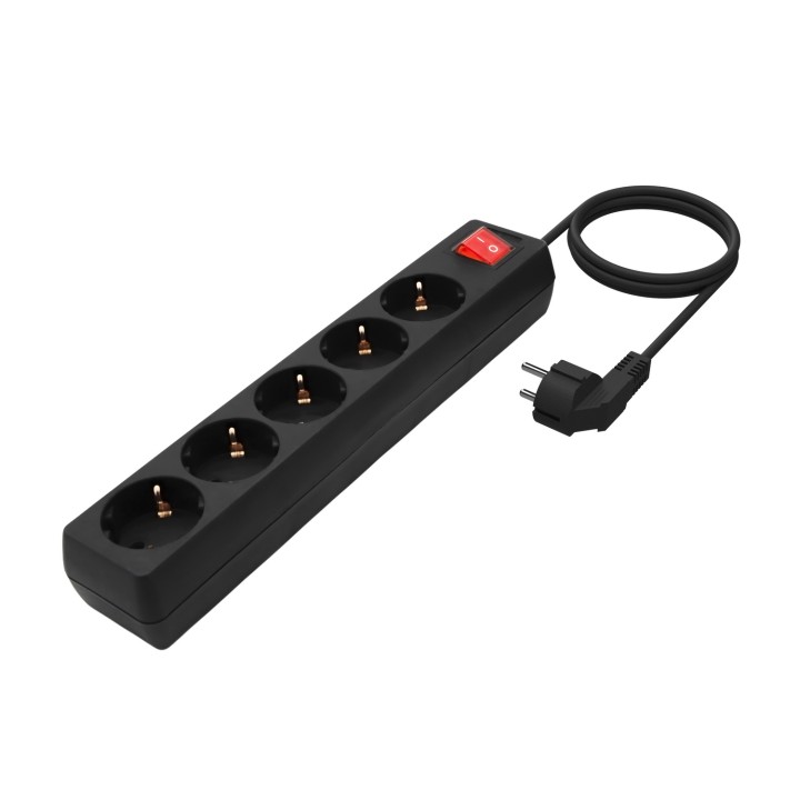 Regleta AISENS 5xSchuko Interruptor Negra (A154-0652)
