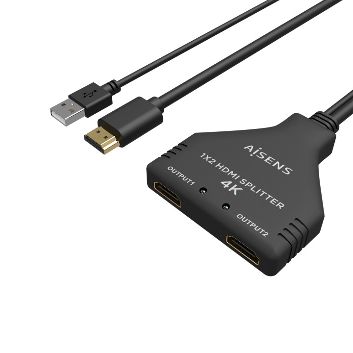 Cable AISENS 2xHDMI/H a HDMI/M+USB/M Negro (A123-0654)