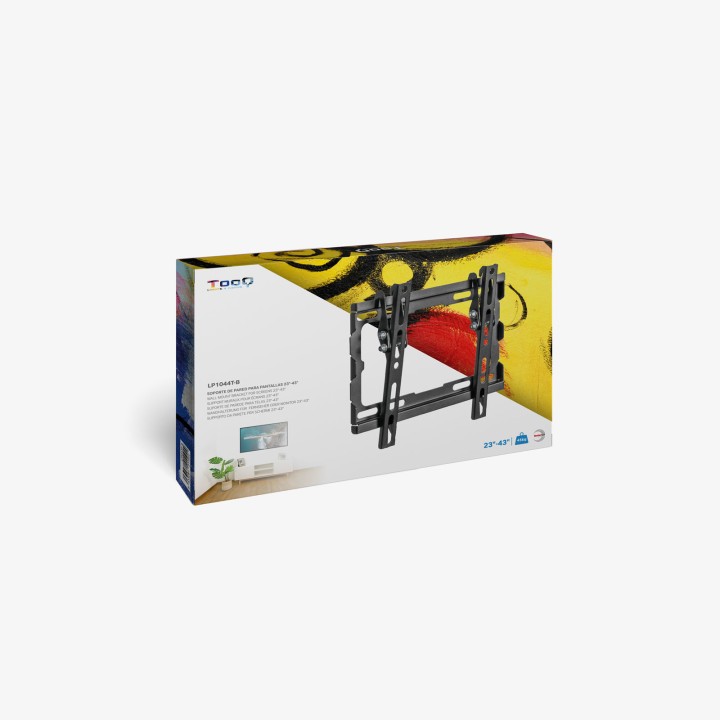 Soporte Pared TOOQ 23"-43" Inclinable 45Kg (LP1044T-B)