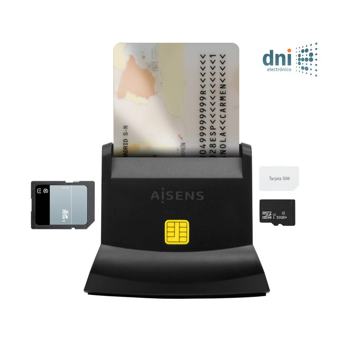 Lector de Tarjetas AISENS Smart Cards (ASCR-SN04CSD-BK)