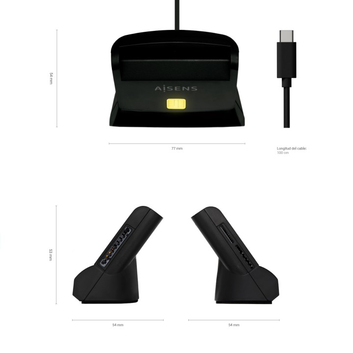 Lector de Tarjetas AISENS Smart Cards (ASCR-SN04CSD-BK)