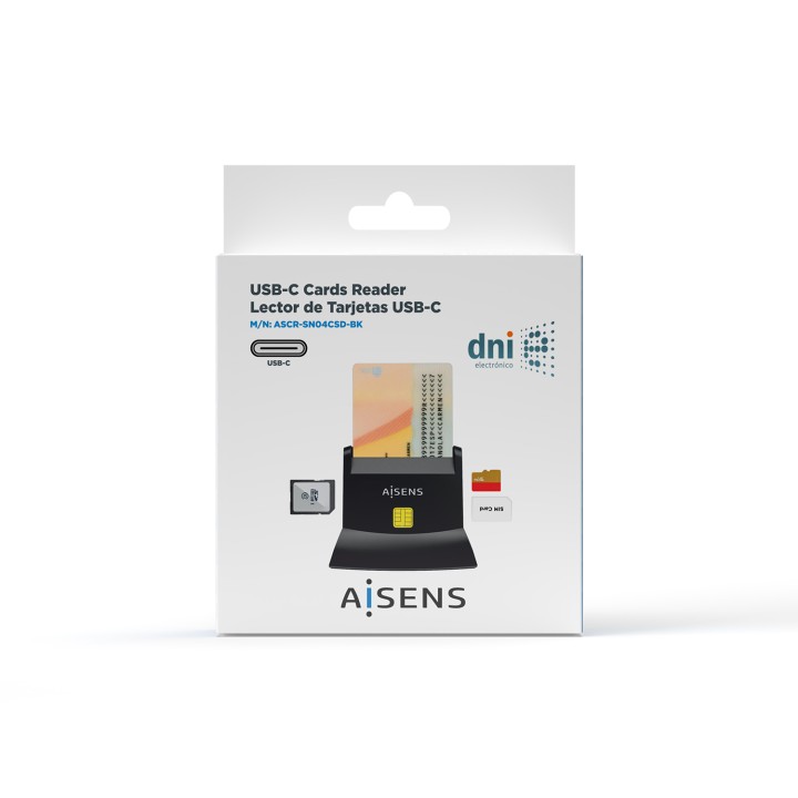 Lector de Tarjetas AISENS Smart Cards (ASCR-SN04CSD-BK)