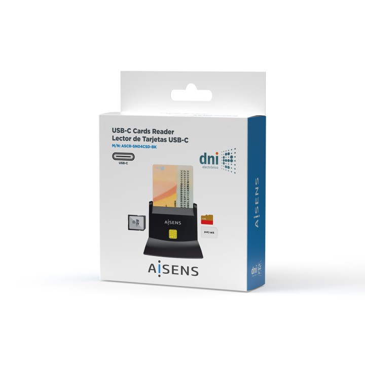 Lector de Tarjetas AISENS Smart Cards (ASCR-SN04CSD-BK)
