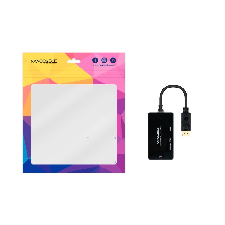 Adaptador Nanocable DP a HDMI/DVI/VGA (10.16.3301-ALL)