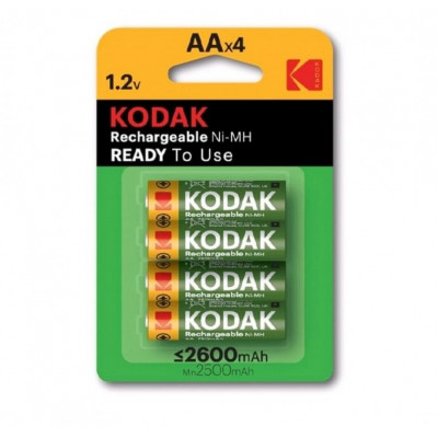 Kodak Pila Recargable AA KAAHR-4 2600mA NiMh Pack 4 uds Alcalina