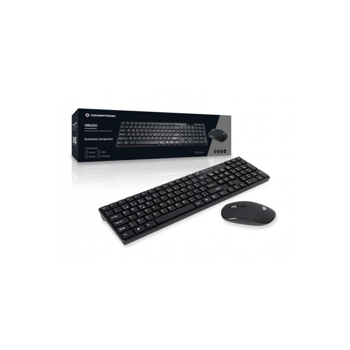 T+Ratón CONCEPTRONIC RF Portugués Negro (ORAZIO01PT)