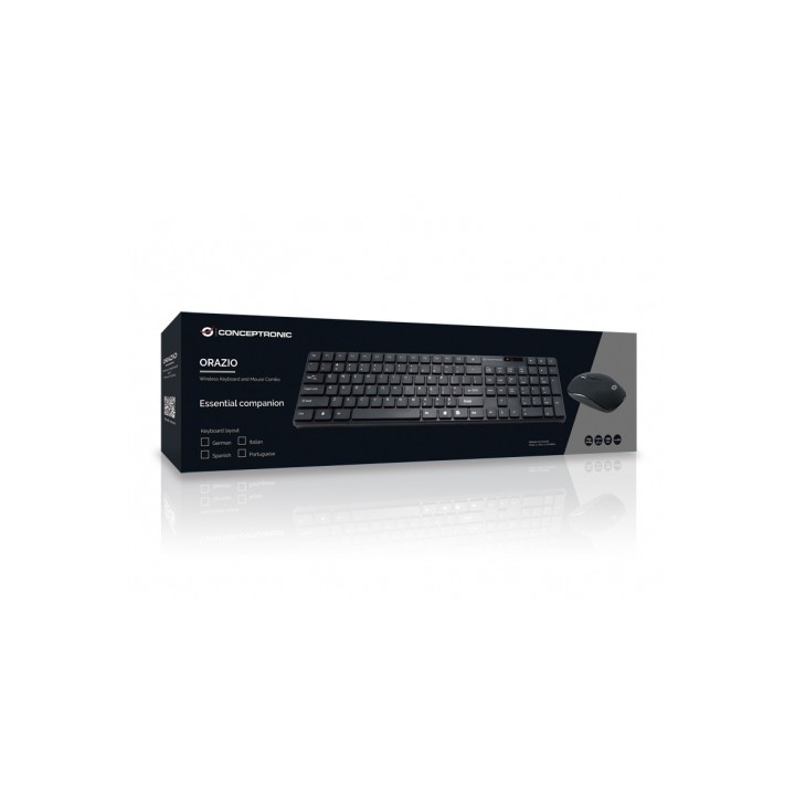 T+Ratón CONCEPTRONIC RF Portugués Negro (ORAZIO01PT)
