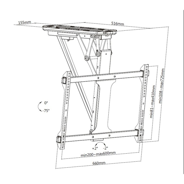Soporte Techo EQUIP 32"-70" Incli Motorizado (EQ650329)