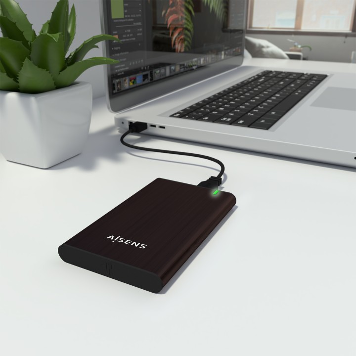 Caja AISENS HDD 2.5" SATA USB 3.0 Marrón (ASE-2525BWN)