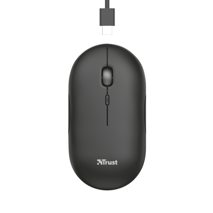 Ratón Trust Puck Óptico RF Bluetooth Negro (24059)