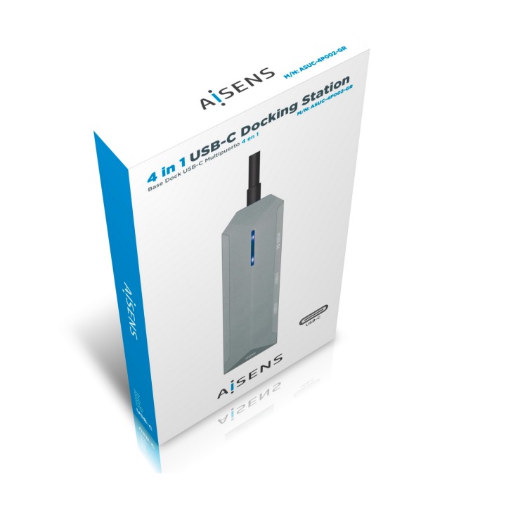 Adaptador AISENS 4en1 USB-C 15cm Gris (ASUC-4P002-GR)