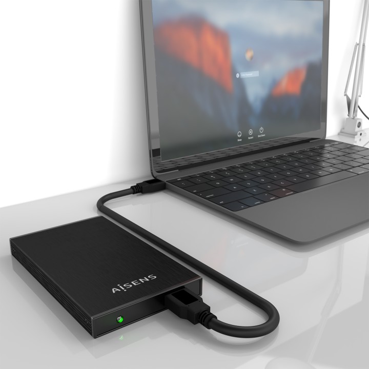 Caja AISENS HDD 2.5" SATA USB-A 3.0 Negra (ASE-2523B)
