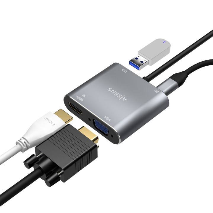Adaptador AISENS USB-C a USB-A/C/VGA/HDMI (A109-0626)