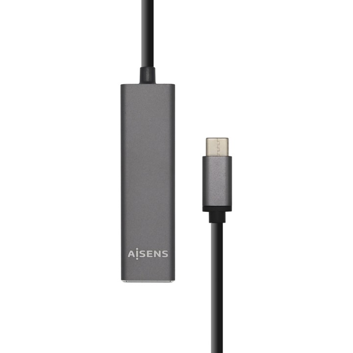 Hub AISENS USB-C a 4xUSB-A 3.0 15cm Gris (A109-0403)