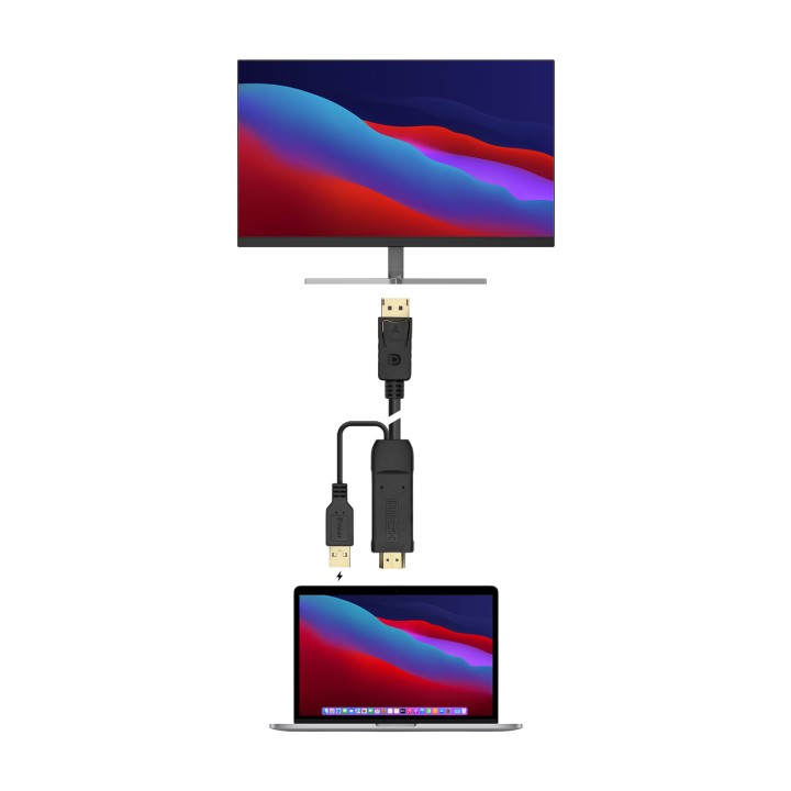 Adaptador AISENS HDMI/M a USB-A/M+DP/M 1.8m (A122-0641)