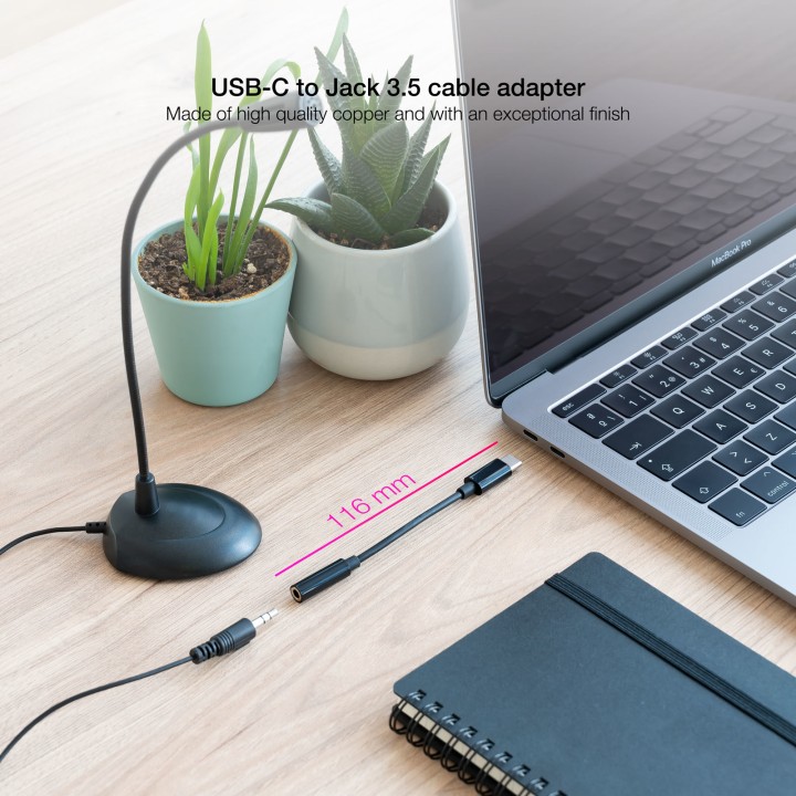 Adaptador Nanocable USB-C a Jack 3.5mm (10.24.1205)