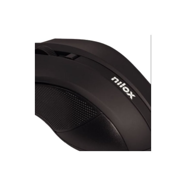 Ratón NILOX Óptico USB-A 1600dpi Negro (MOUSB1002)