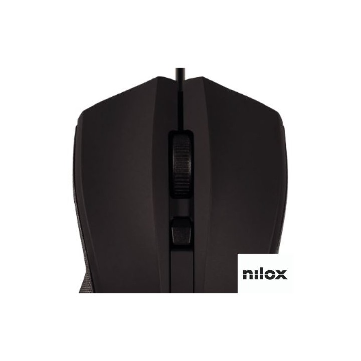 Ratón NILOX Óptico USB-A 1600dpi Negro (MOUSB1002)