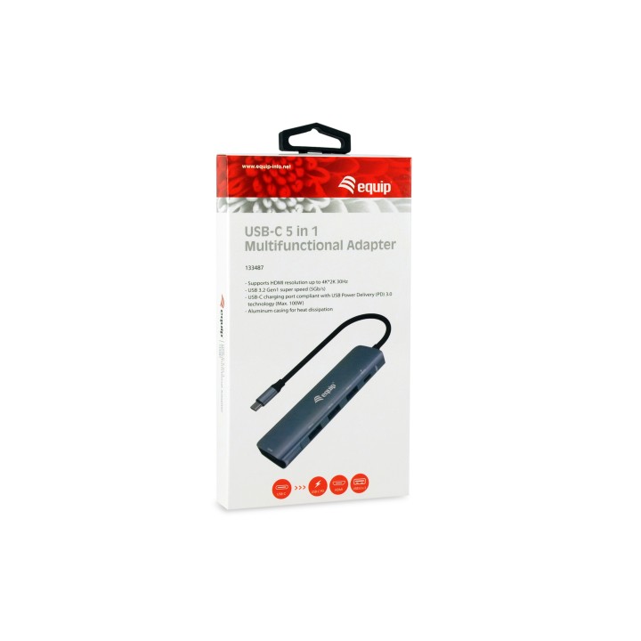 Adaptador EQUIP USB-C a HDMI/USB-A/USB-C PD (EQ133487)