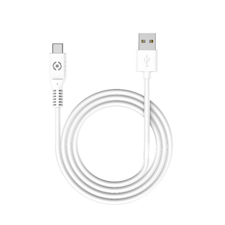 Cable CELLY USB-A a USB-C 1m Blanco (USB-CWH)