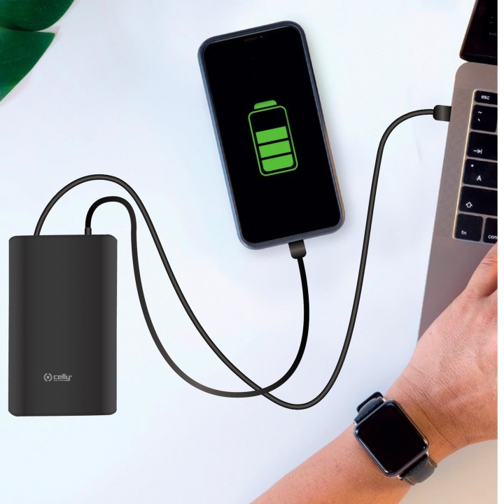 PowerBank CELLY 15000mAh mUSB USB Negro(PBPD45W15000BK)
