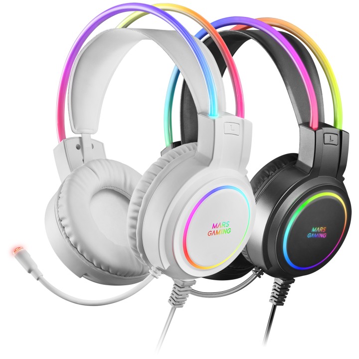 Auric+Micro Mars Gaming RGB Flow 3.5mm Blancos (MHRGBW)