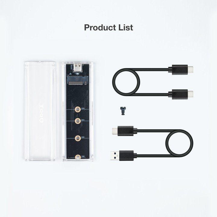 Caja TooQ SSD M.2 NVMe USB 3.1 Transparente (TQE-2200)
